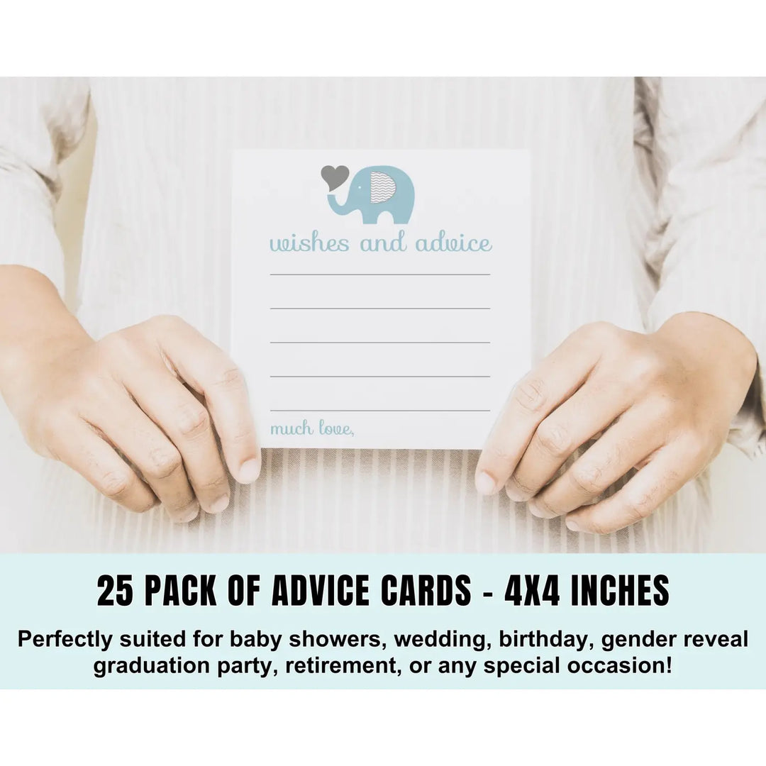 Royal Prince Blue Elephant Advice Cards - Paper Clever Party