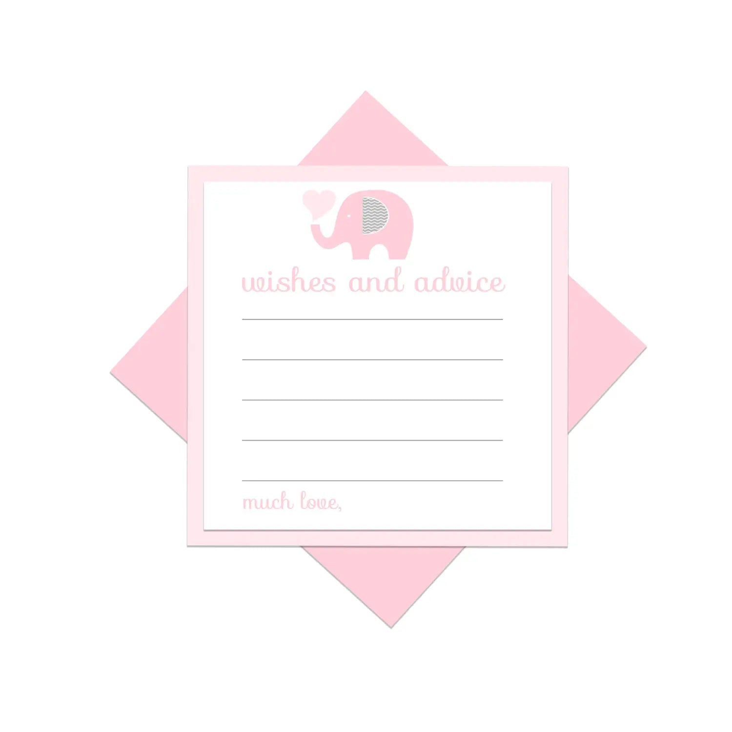 Royal princess pink elephant advice cards - office product