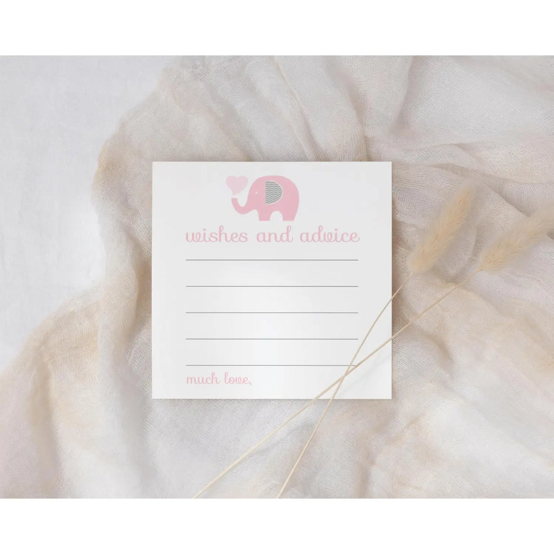 Royal Princess Pink Elephant Advice Cards - Paper Clever Party