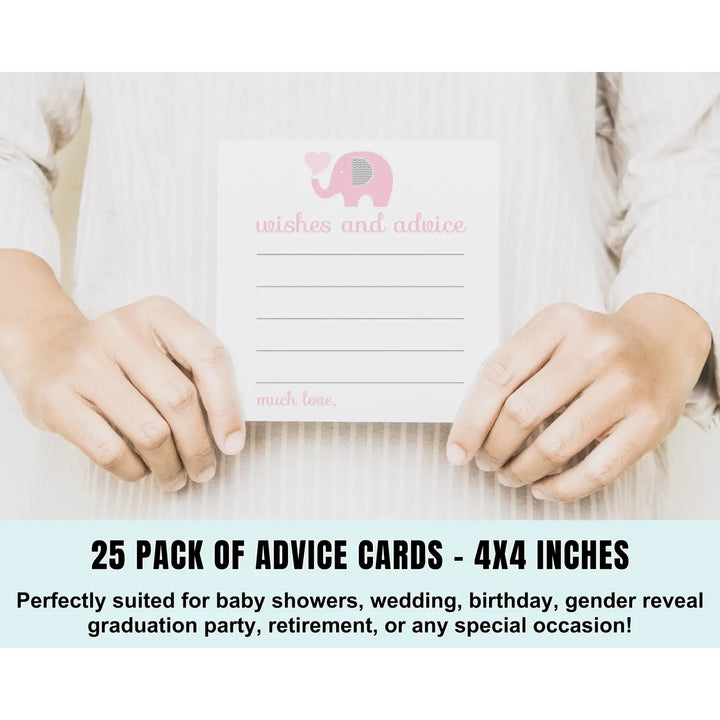 Royal Princess Pink Elephant Advice Cards - Paper Clever Party