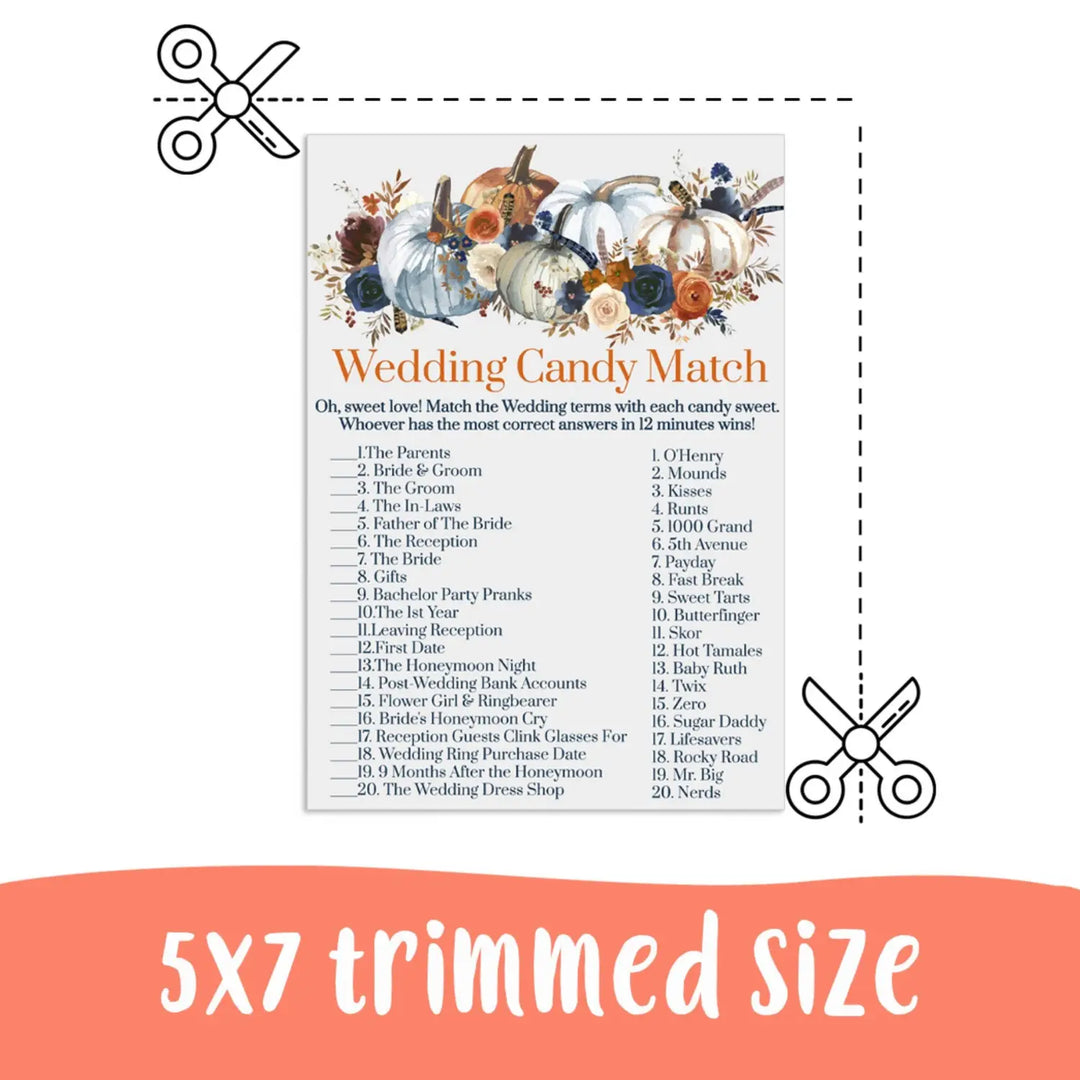 Rustic Bridal Shower Game - Printable Match the Candies Challenge PDF - Paper Clever Party