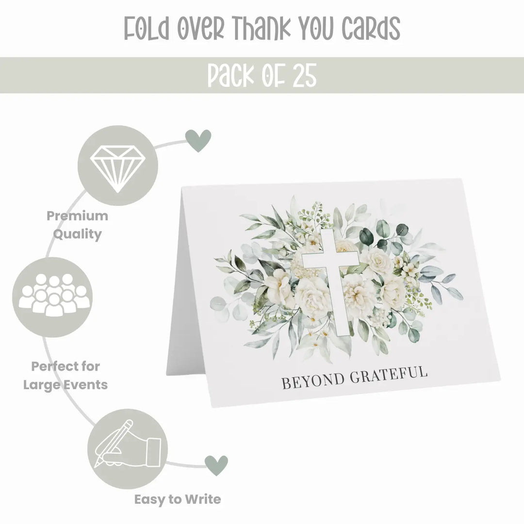 Rustic Elegance Thank You Cards with Envelopes (25 Pack) - Paper Clever Party