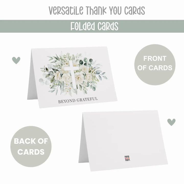 Rustic Elegance Thank You Cards with Envelopes (25 Pack) - Paper Clever Party