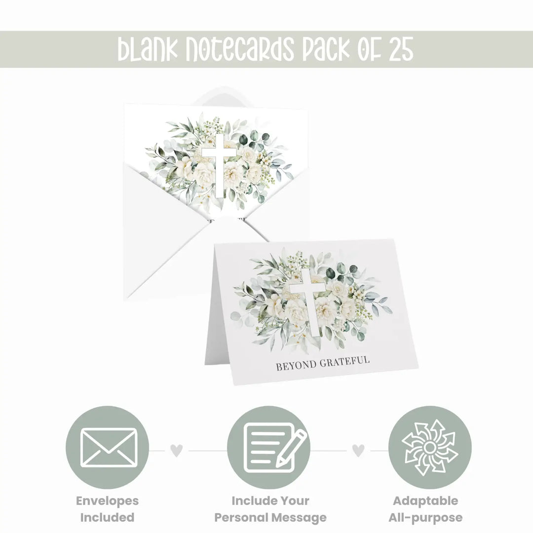 Rustic Elegance Thank You Cards with Envelopes (25 Pack) - Paper Clever Party