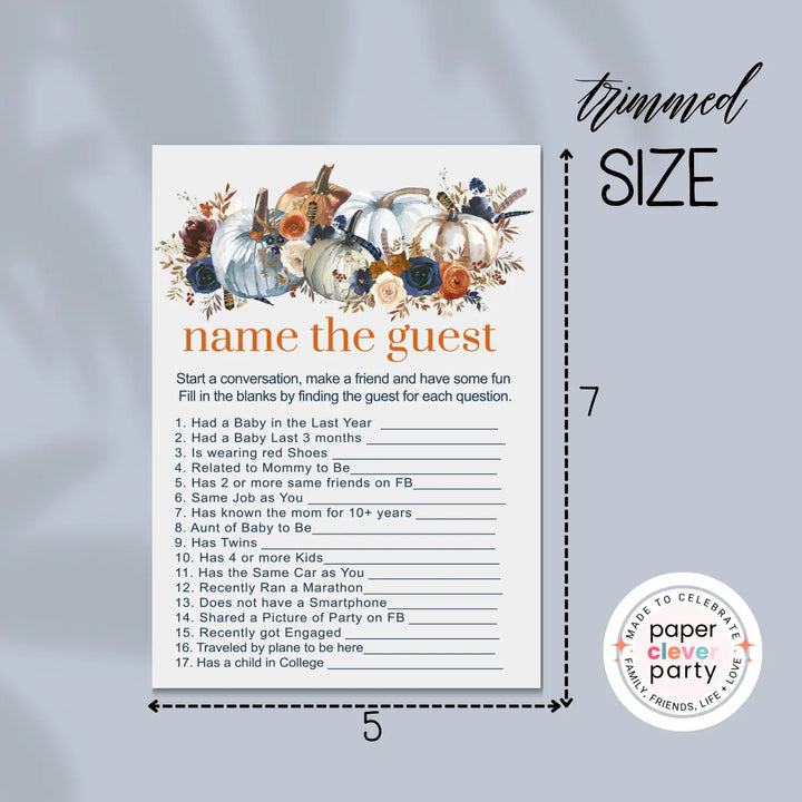 Rustic pumpkin baby shower games bundle – instant download printable activities coed celebration fun digital game diy