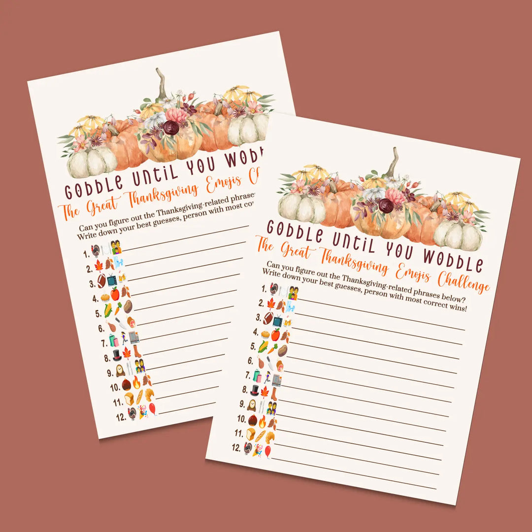 Rustic thanksgiving game printable picture guess digital download with answer key 5x7 cards instant pdf - party games