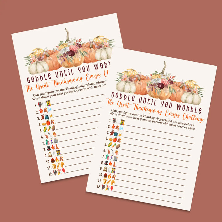 Rustic thanksgiving game printable picture guess digital download with answer key 5x7 cards instant pdf - party games
