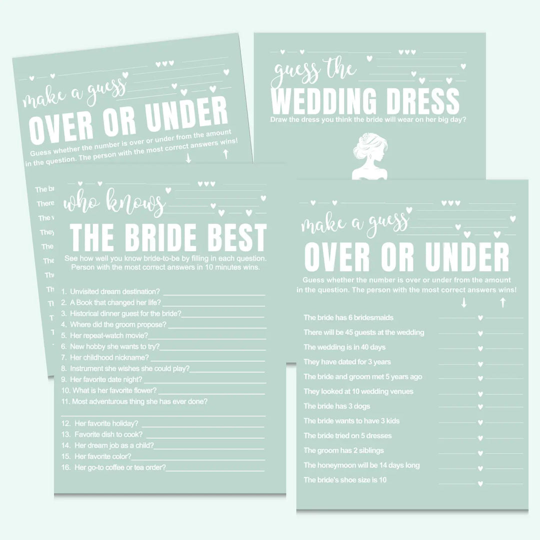 Sage bridal shower game instant download modern diy digital printable fun for wedding celebrations pdf - party games