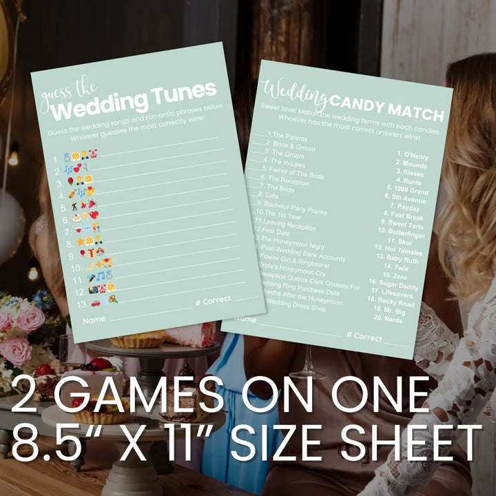 Sage elegance bridal shower game bundle - instant download of 4 fun wedding games with answer keys - party