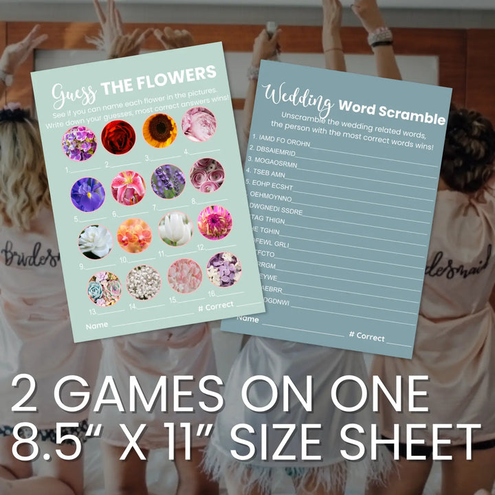 Seaside bridal shower game bundle - instant download wedding games word song trivia candy matching guess the flowers