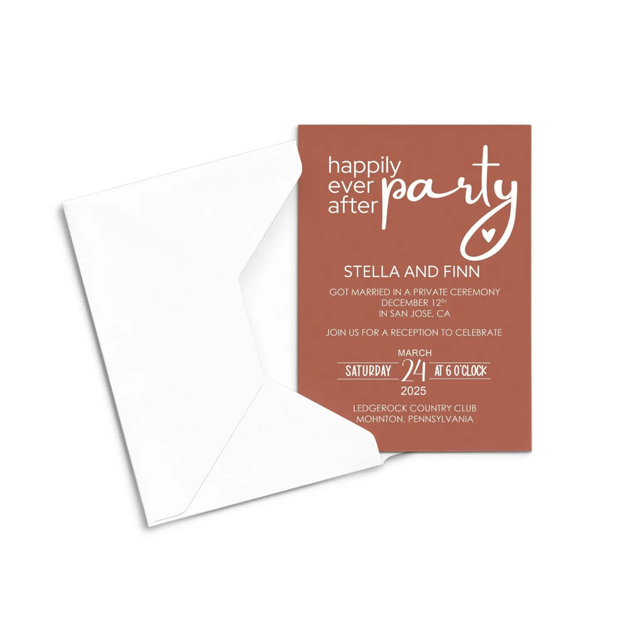 Sienna Wedding Invitations for Reception Personalized Invite Cards - Paper Clever Party