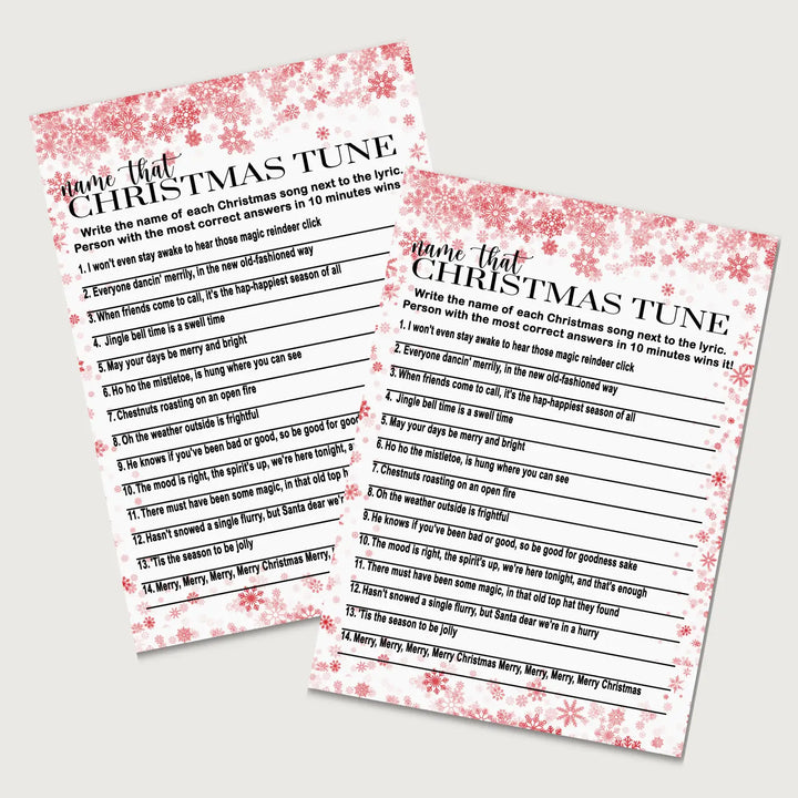 Snowflake christmas song trivia game – printable holiday music quiz instant download festive fun version 1 - party games