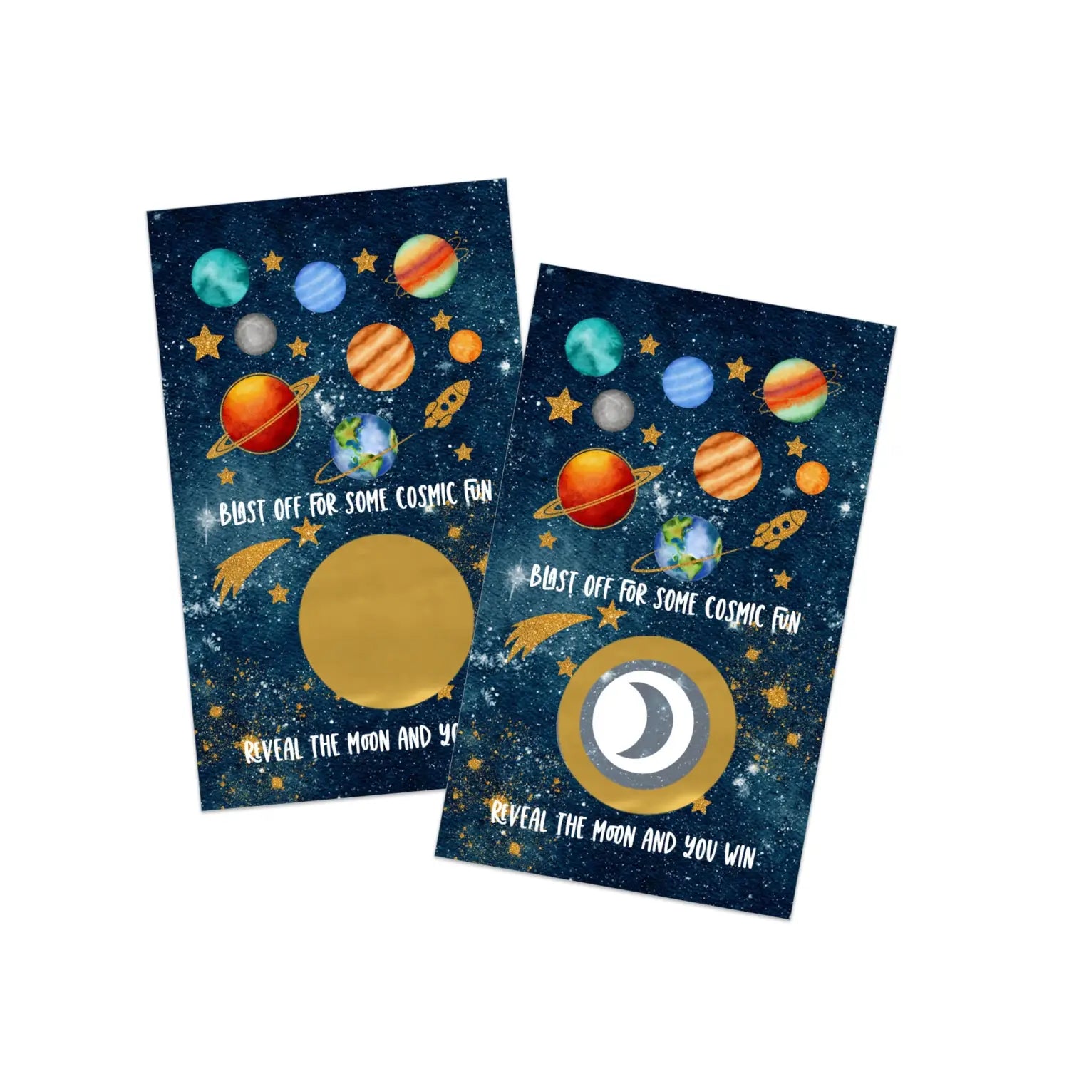 Space baby shower games boys - 30 cards - fun scratch off game guest activities to reveal prizes favors ideas cosmic