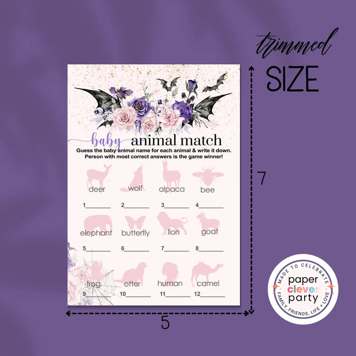Spooky goth baby shower games bundle – instant download printable activities coed celebration fun digital game diy