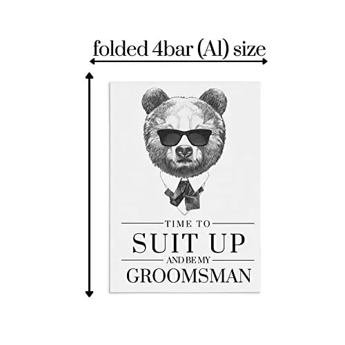 Stylish Bear Design Groomsmen Proposal Cards - 12-Pack with Envelopes - Paper Clever Party