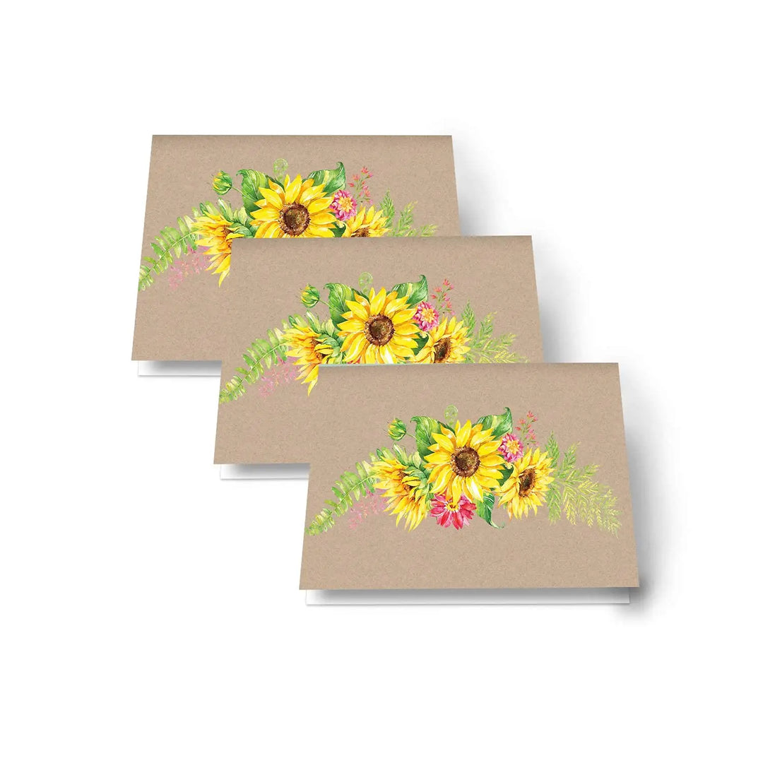 Sunflower Buffet Place Cards (25-Pack) - Paper Clever Party