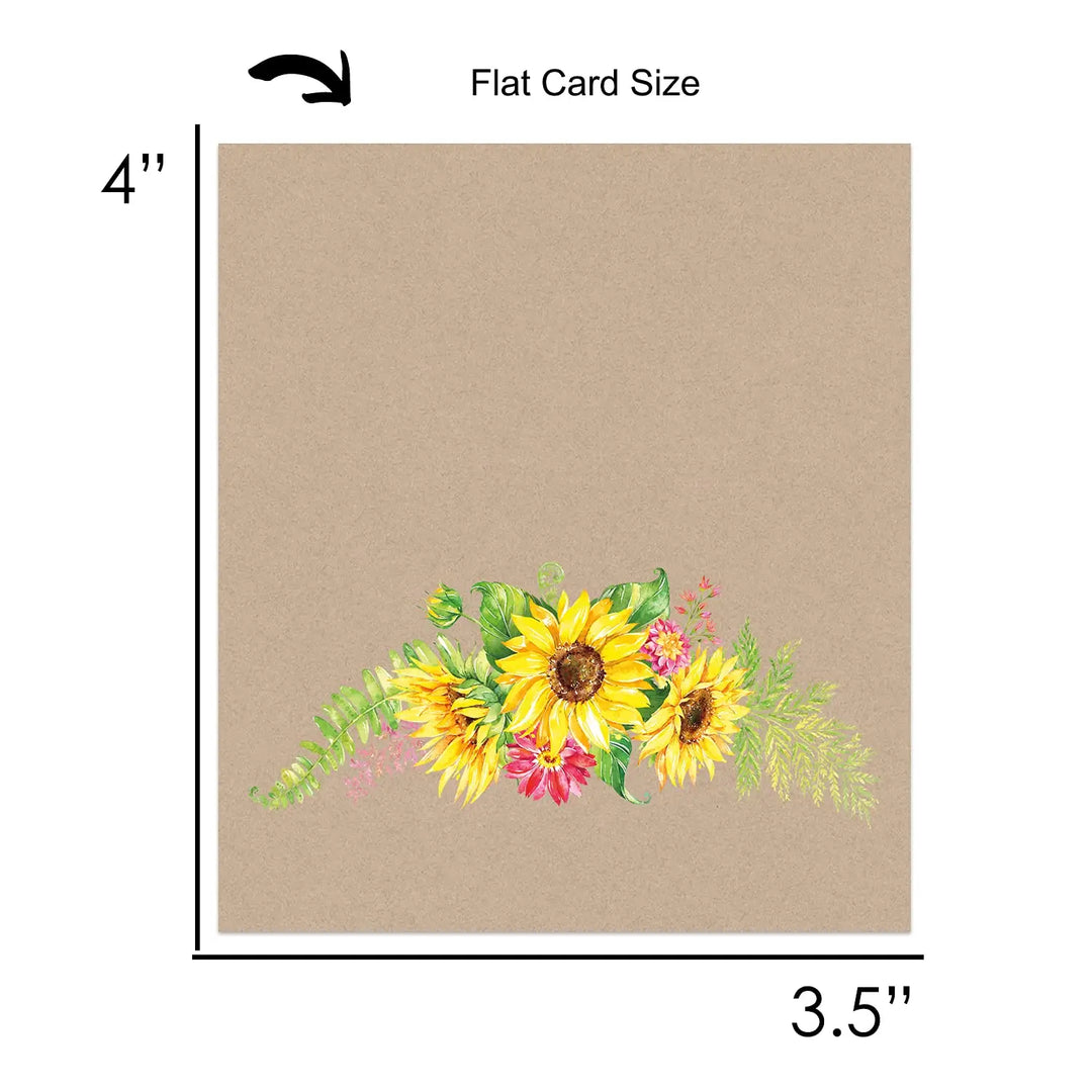 Sunflower Buffet Place Cards (25-Pack) - Paper Clever Party