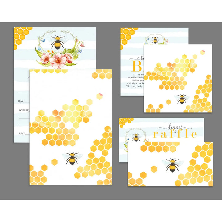 Sweet Bumblebee Baby Shower Invitation Kit (25 Count) - Paper Clever Party