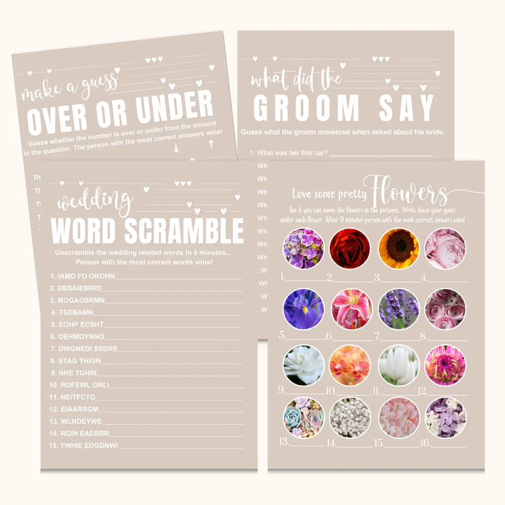 Taupe bridal shower game instant download modern diy digital printable fun for wedding celebrations pdf - party games