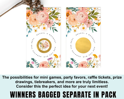 Terracotta Floral Scratch Off Game Cards - 30-Pack for Fall Celebrations, Pumpkin Baby Showers, Autumn Weddings, and Thanksgiving Events, Pre-Sealed - Paper Clever Party