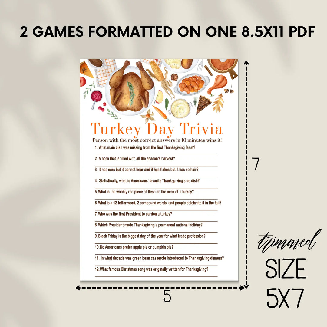Thankful thanksgiving game set printable word scramble trivia grandpa jokes instant download holiday activity pack