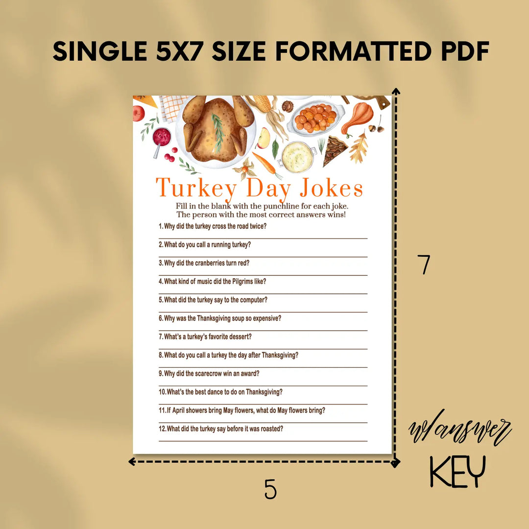 Thankful thanksgiving game set printable word scramble trivia grandpa jokes instant download holiday activity pack