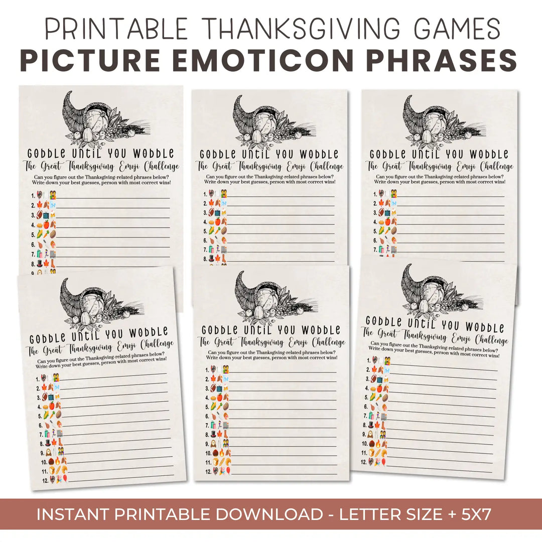 Thanksgiving game printable picture guess - thankful turkey digital download with answer key instant pdf - party games