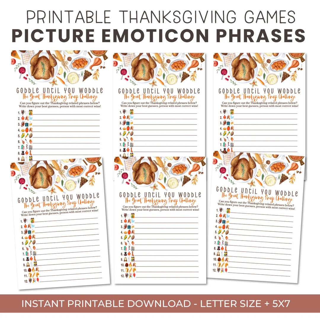 Thanksgiving game printable picture guess - turkey dinner digital download with answer key instant pdf - party games
