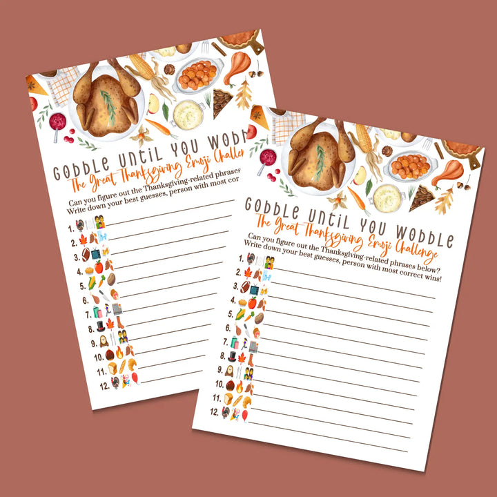 Thanksgiving game printable picture guess - turkey dinner digital download with answer key instant pdf - party games