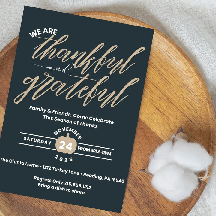 Thanksgiving invitations printed or printable personalized friendsgiving invites fall celebrations family gatherings