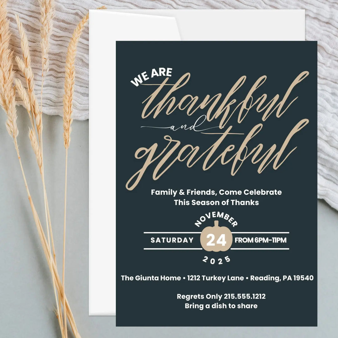 Thanksgiving invitations printed or printable personalized friendsgiving invites fall celebrations family gatherings