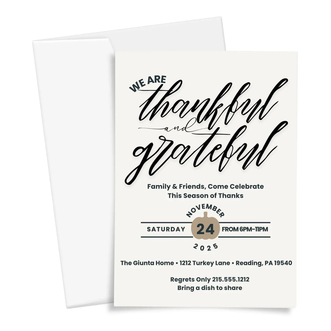 Thanksgiving invitations printed or printable personalized friendsgiving invites fall celebrations family gatherings