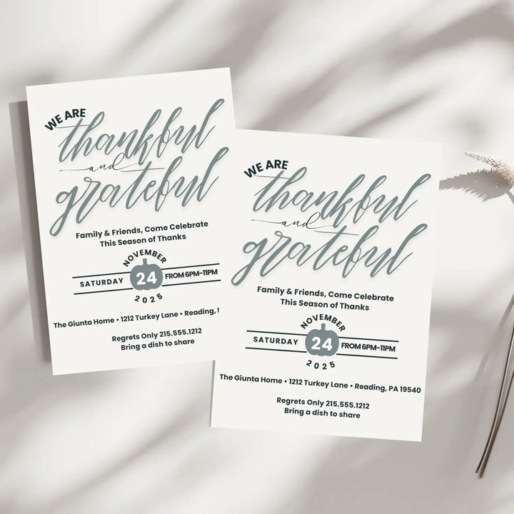Thanksgiving invitations printed or printable personalized friendsgiving invites fall celebrations family gatherings