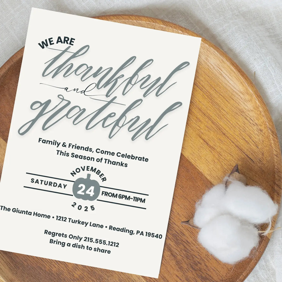 Thanksgiving invitations printed or printable personalized friendsgiving invites fall celebrations family gatherings