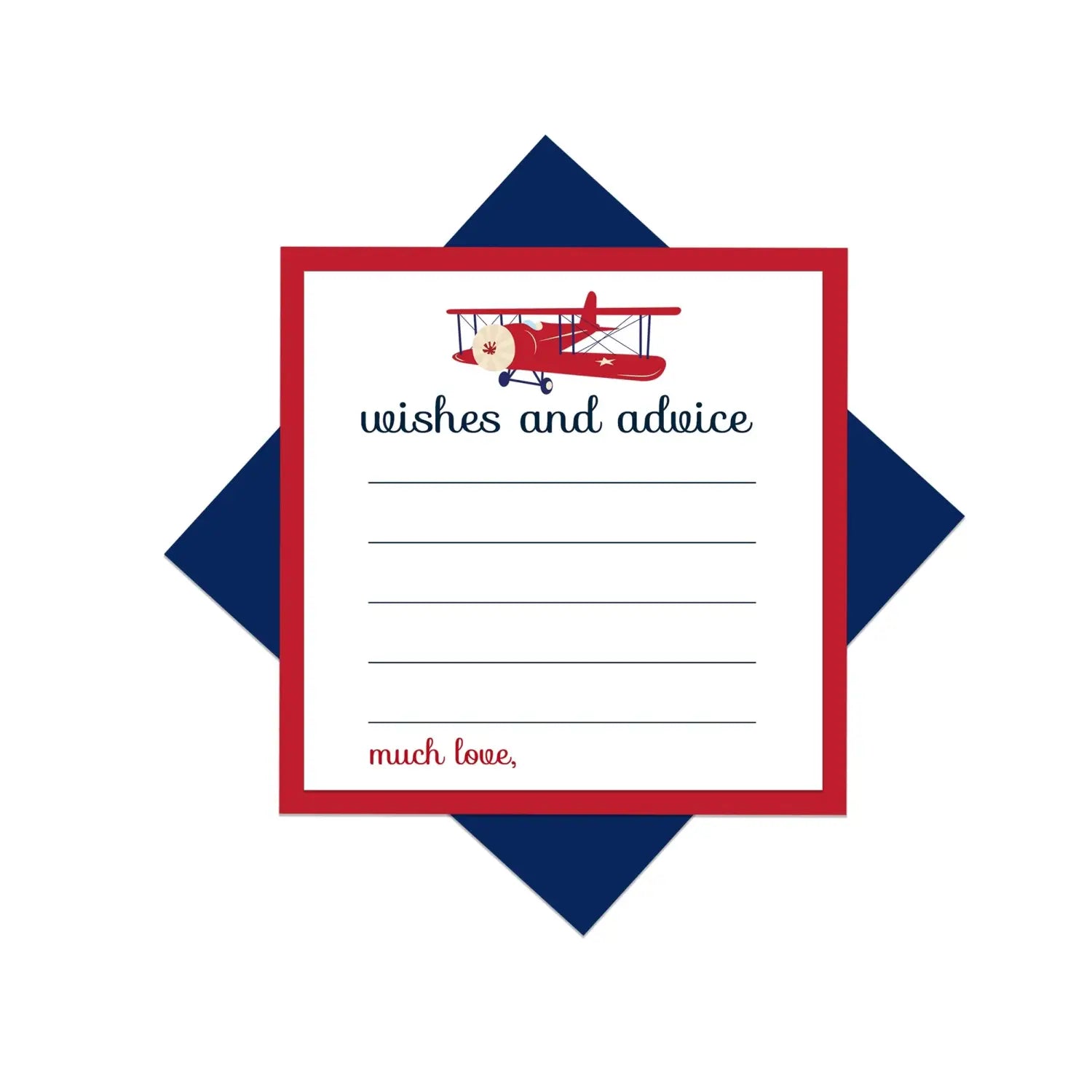 Travel theme advice cards - airplane design - office product
