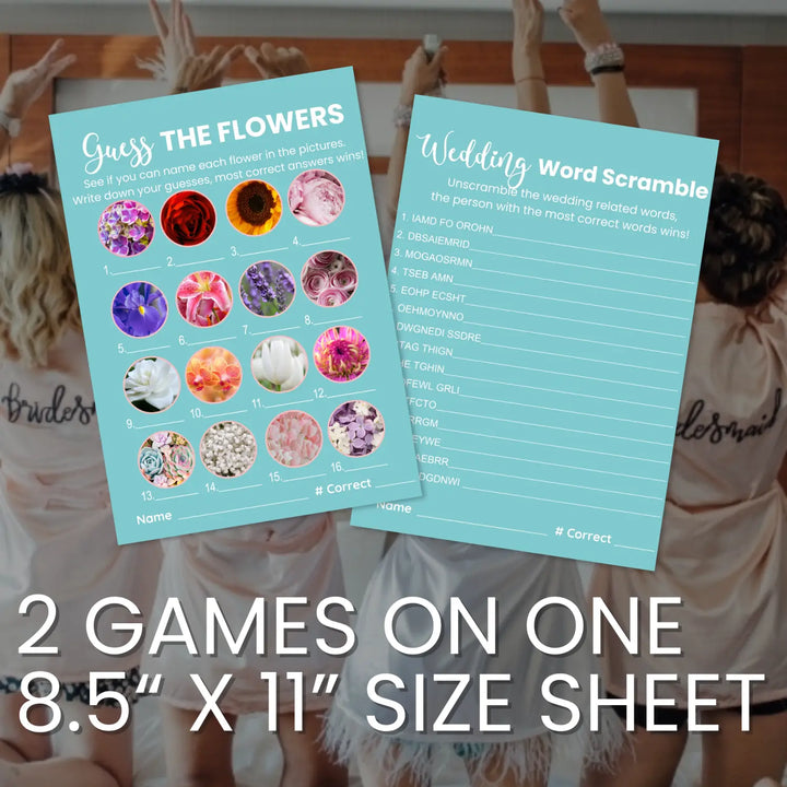 Turquoise dream bridal shower game bundle - instant download of 4 fun wedding games with answer keys - party