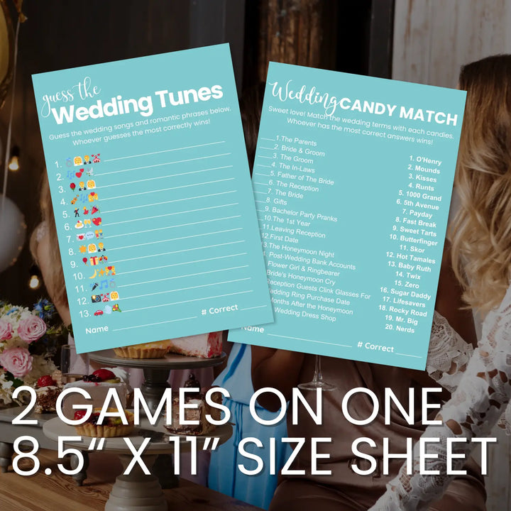 Turquoise dream bridal shower game bundle - instant download of 4 fun wedding games with answer keys - party