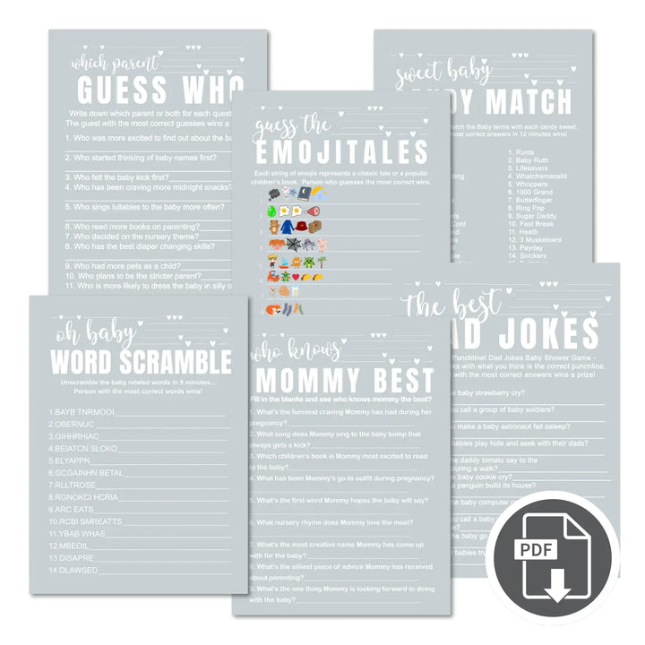 Twilight baby shower games instant download gender neutral printable activities coed diy party bundle kit
