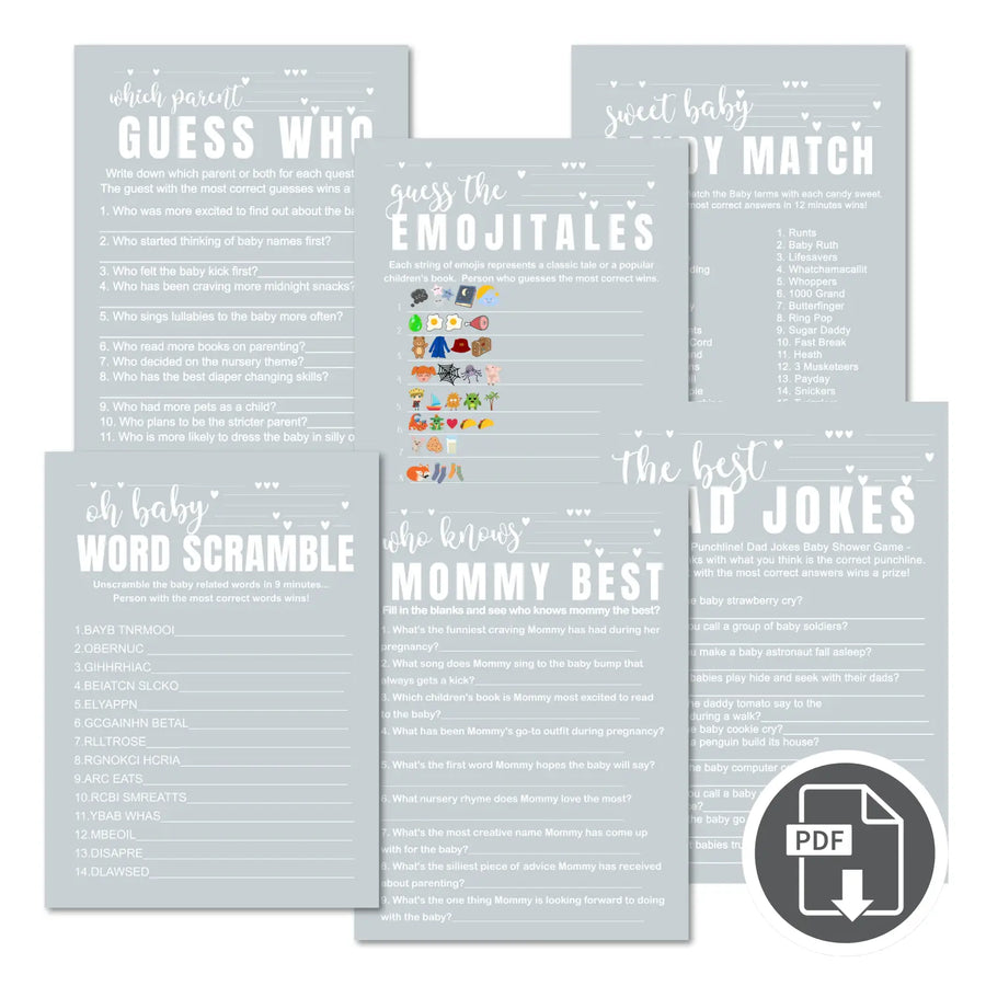 Twilight baby shower games instant download gender neutral printable activities coed diy party bundle kit