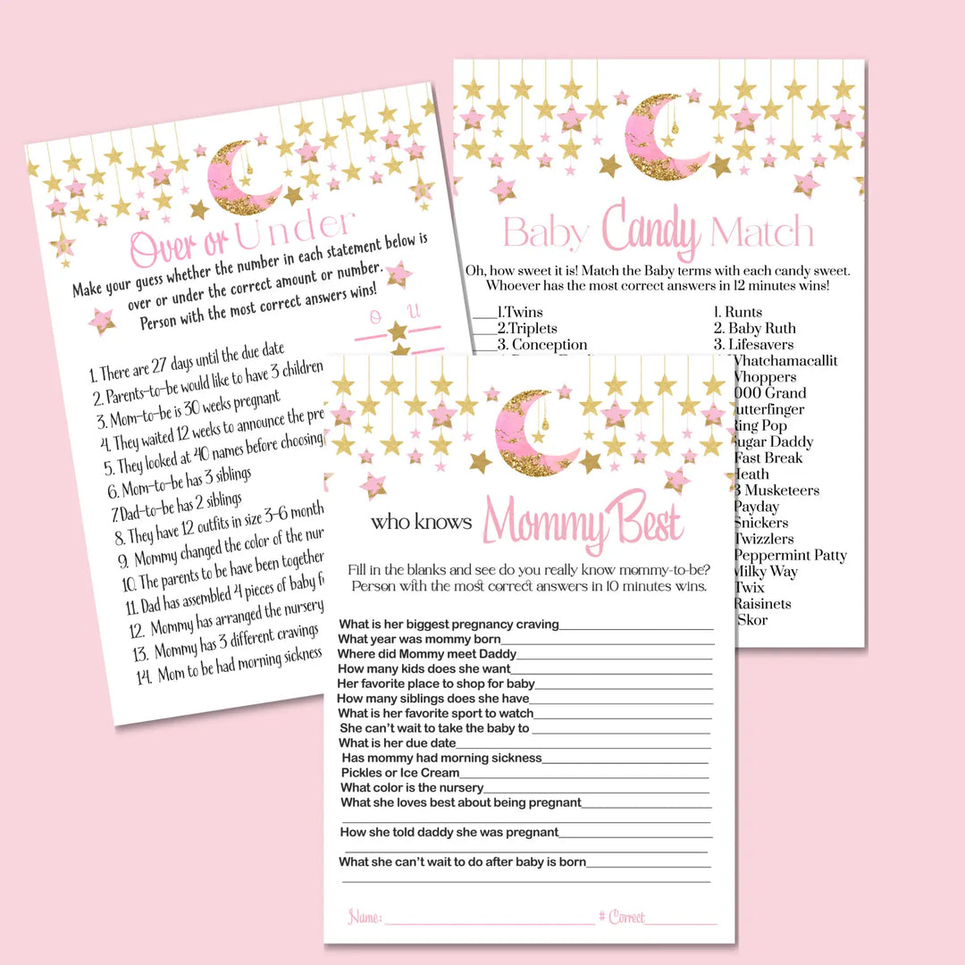 Twinkle little star baby shower games bundle – instant download printable activities couples fun digital game diy party