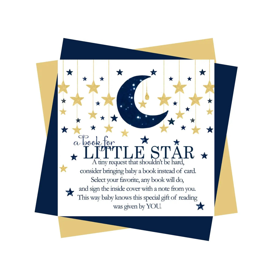 Twinkle Little Star Books for Baby Shower Request Cards (Boys) - Paper Clever Party