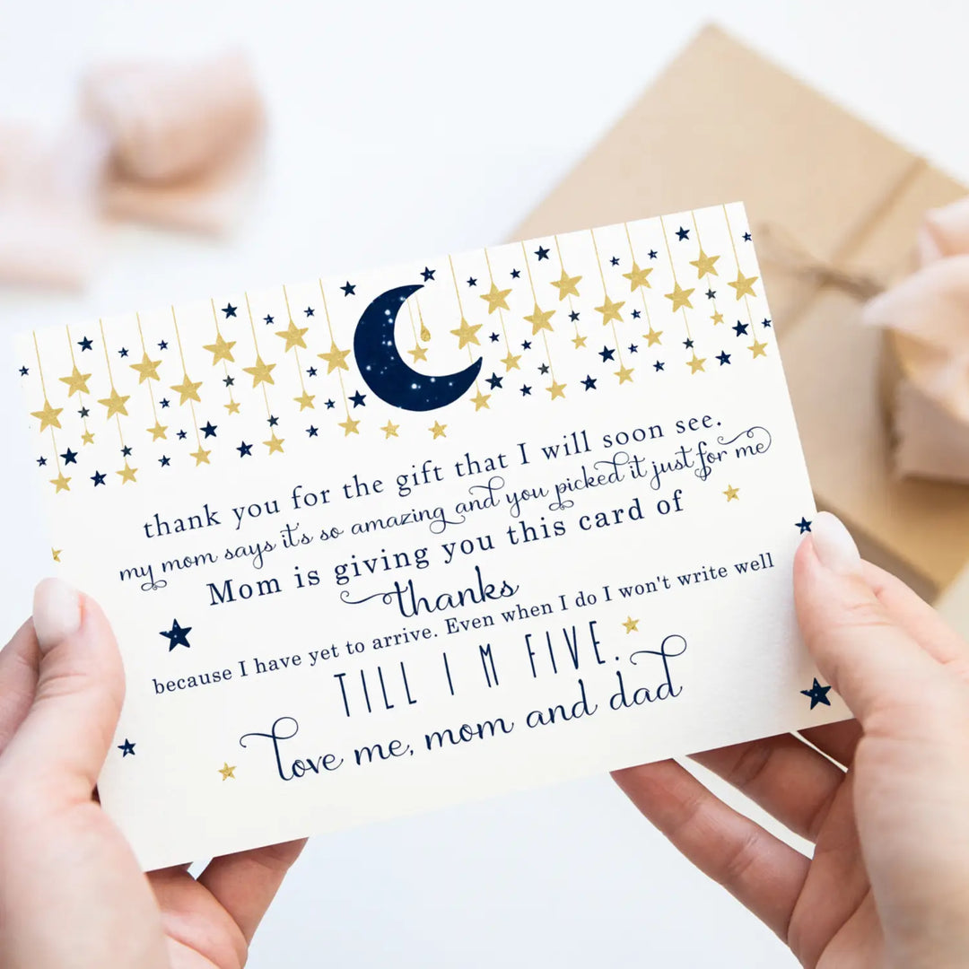 Twinkle Little Star Thank You Cards for Boys – Notecards with Envelopes (Pack of 25) - Paper Clever Party