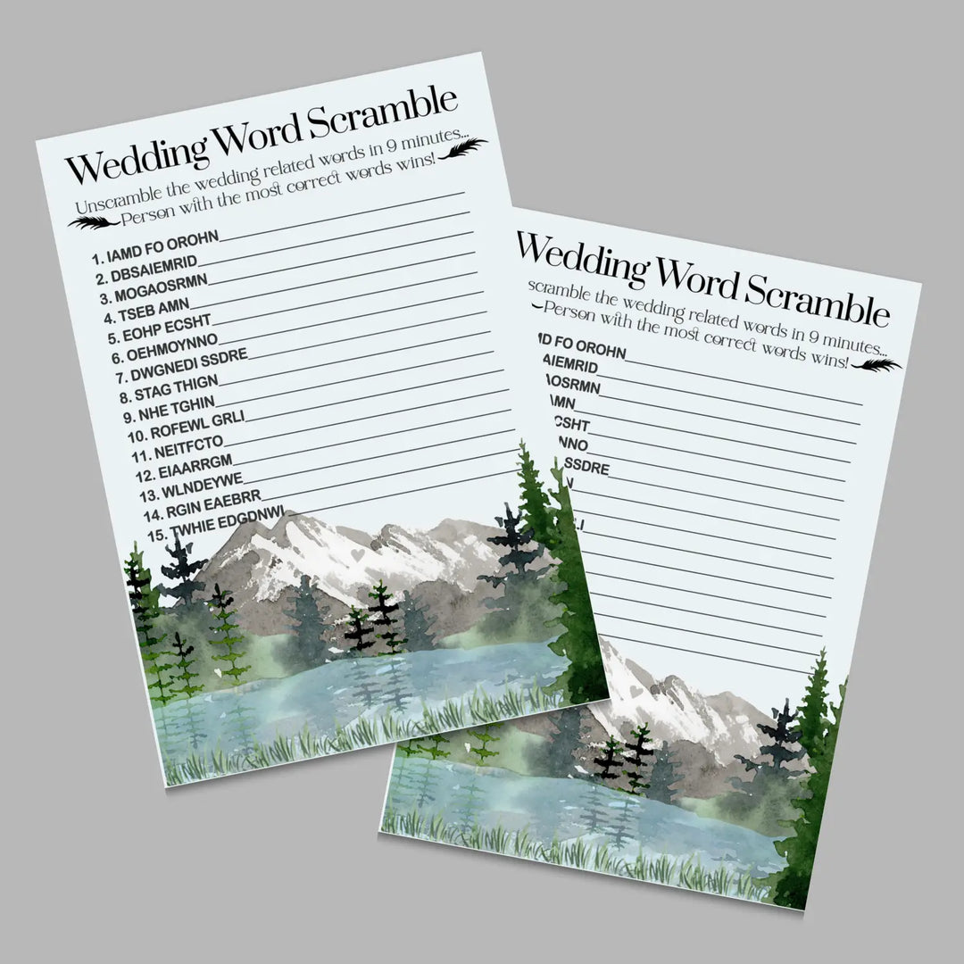 Ultimate bridal shower & wedding game bundle: he or she said word scramble over under how sweet love is who knows