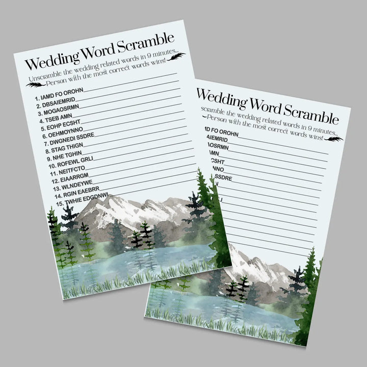 Ultimate bridal shower & wedding game bundle: he or she said word scramble over under how sweet love is who knows