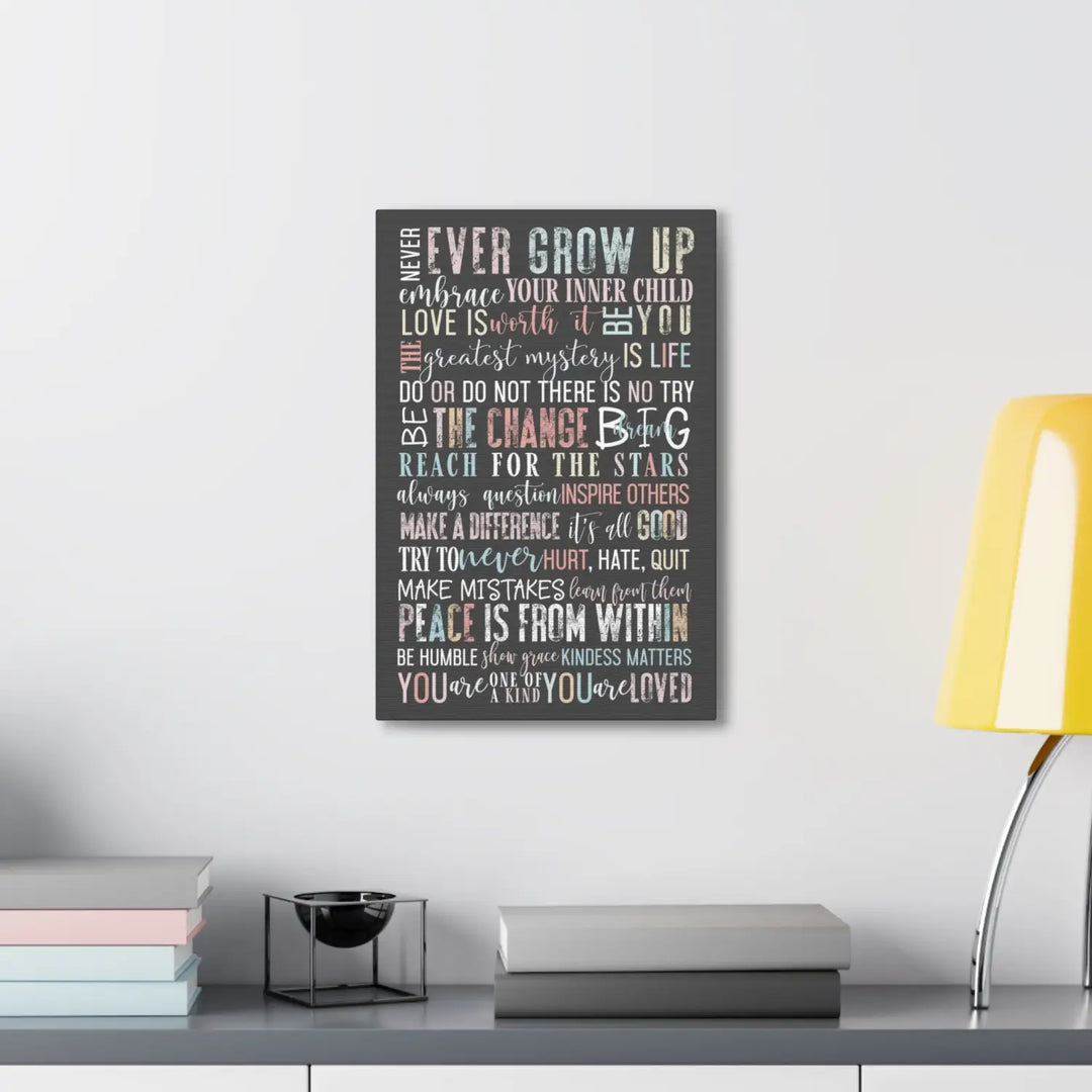 Whispering Patels Wall Canvas - Inspiring Words & Motivational Mantras - Vibrant Home Decor - Paper Clever Party