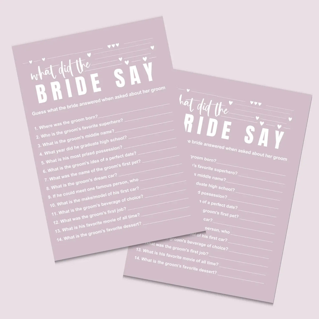 Wild lilac bridal shower game instant download modern simple hued diy instantly printable fun for wedding celebrations