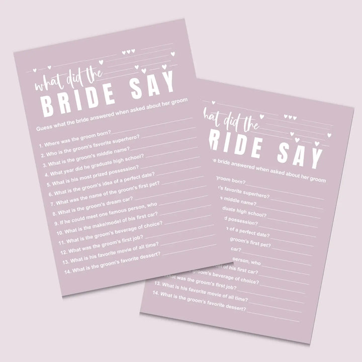 Wild lilac bridal shower game instant download modern simple hued diy instantly printable fun for wedding celebrations