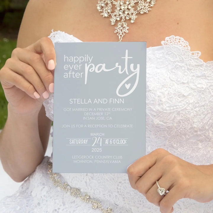 Wild free customizable modern wedding reception invitations - typographic design 5x7” 120lb cardstock double-sided bulk
