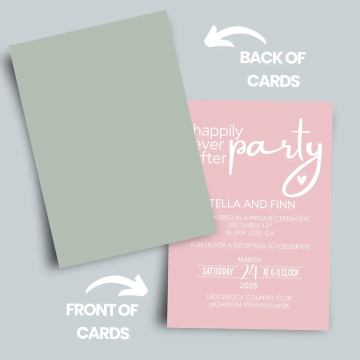 Wild free customizable modern wedding reception invitations - typographic design 5x7” 120lb cardstock double-sided bulk
