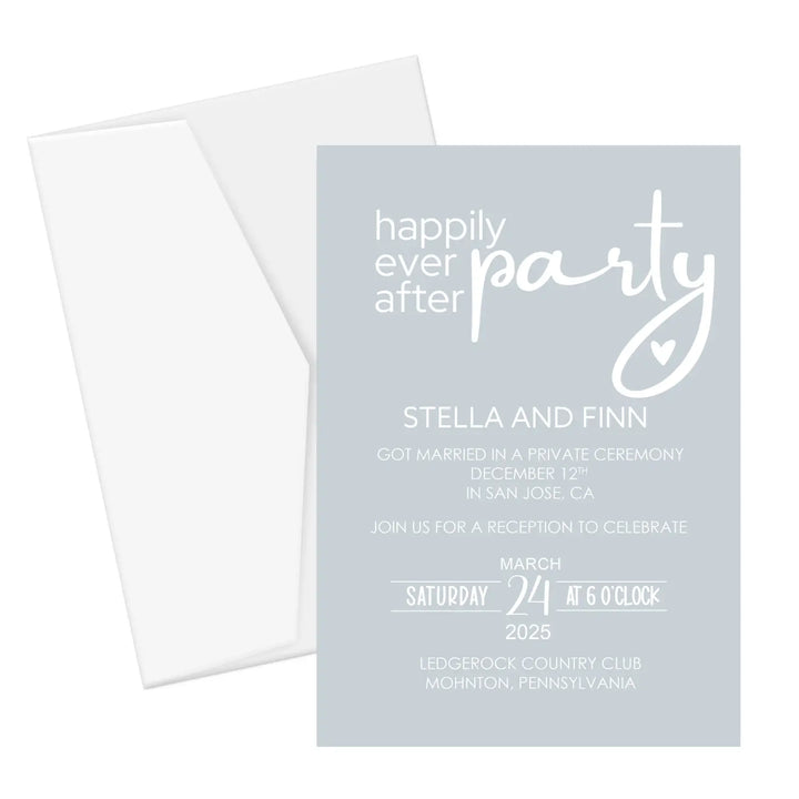 Wild free customizable modern wedding reception invitations - typographic design 5x7” 120lb cardstock double-sided bulk